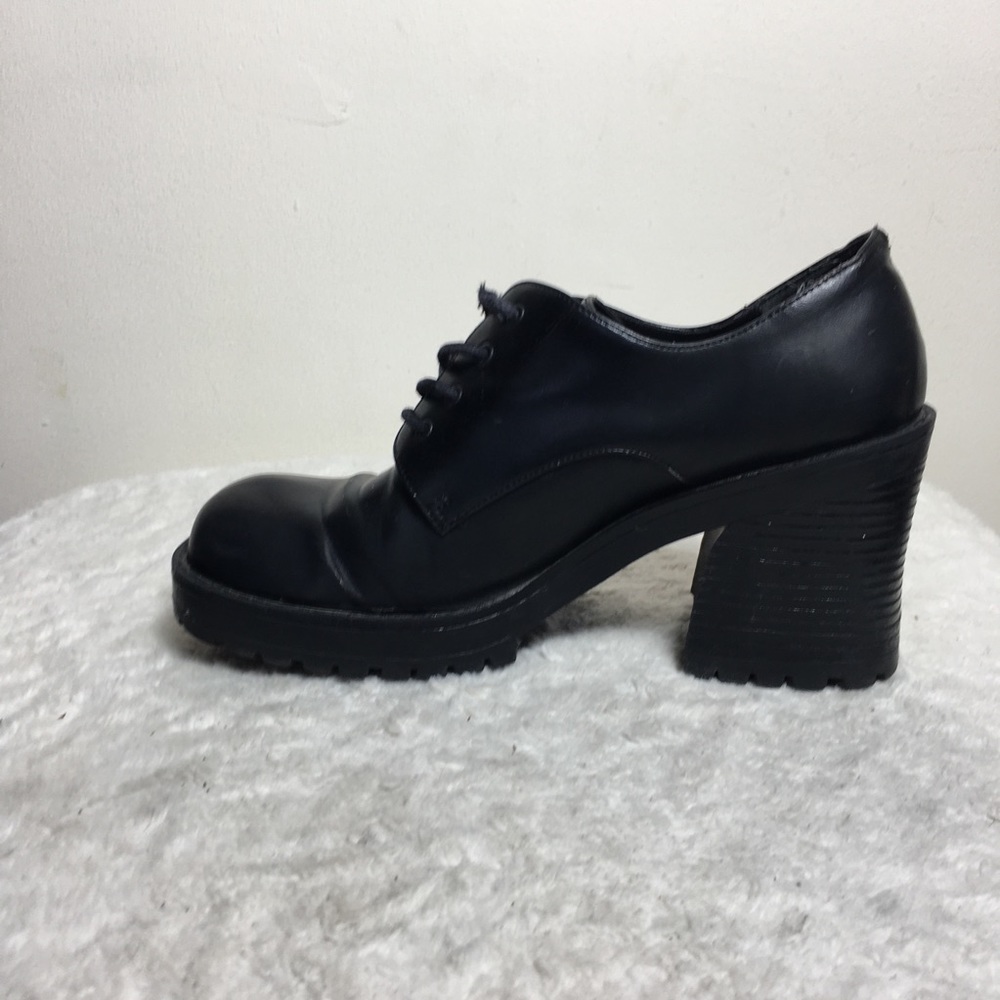 Vintage Mudd platform chunky square toe shoe black 8 - Picture 10 of 16